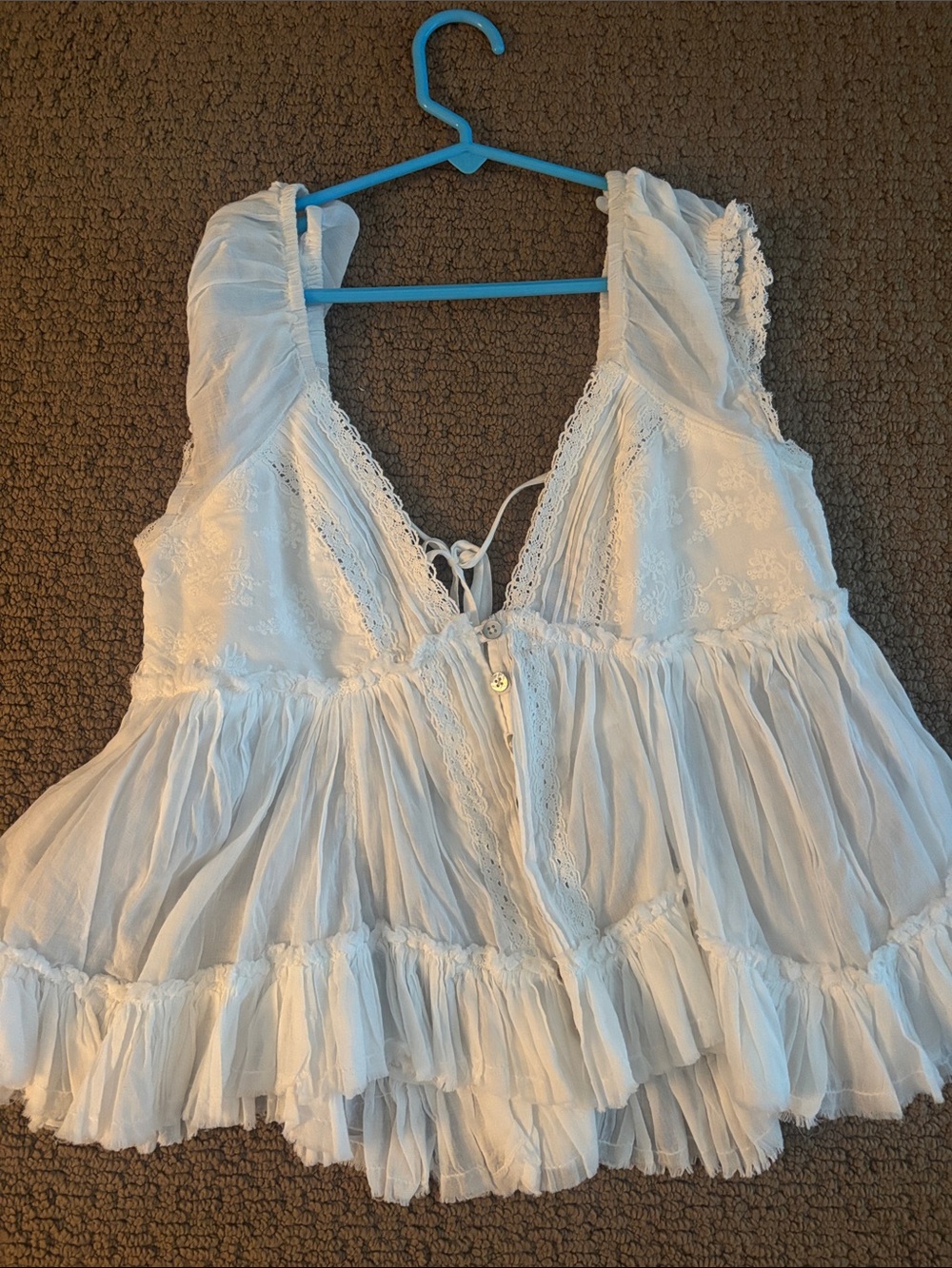 White Lace urban outfitters baby doll top